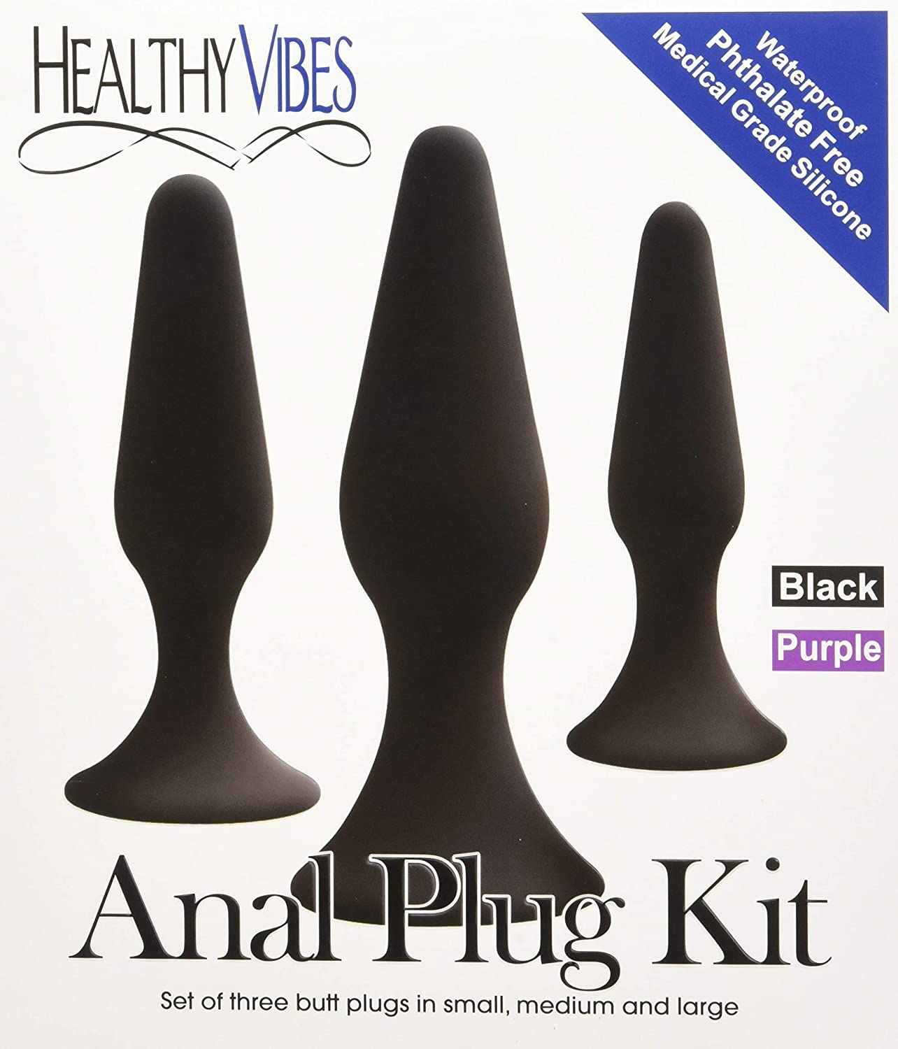 Silicone Butt Plug Kit by (3 Pack, Black) - Anal Sex Beginner Set Helps  Train Rectum for More Comfortable Intercourse - Anal Toy with Suct Cup Base  - Made of Medical-Grade Silicone - Walmart.com