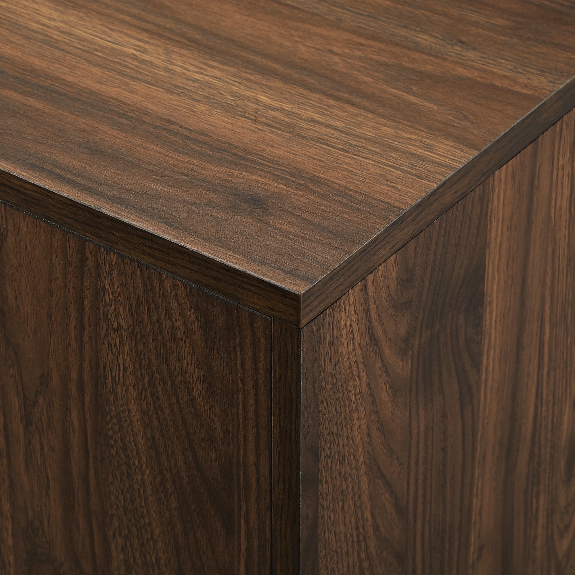 Manor Park Modern Bar Cabinet with Wine Bottle Storage, Dark Walnut