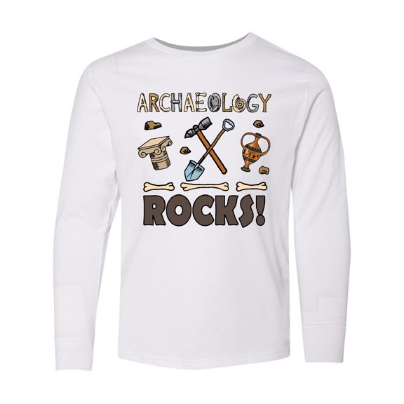 Inktastic Archaeology Rocks Archaeologist Long Sleeve Youth T-Shirt