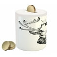 thumbnail image 2 of Adventure Piggy Bank, Deer Head Tribal Sketch with Antlers Inspirational Wild and Free Phrase, Ceramic Coin Bank Money Box for Cash Saving, 3.6" X 3.2", Black White, by Ambesonne, 2 of 4