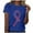 Blue, variant on Kilaqueen Breast Cancer Shirts for Women Casual Short Sleeve Pink Ribbon Printed Awareness Tops Survivor Faith Inspirational Tee