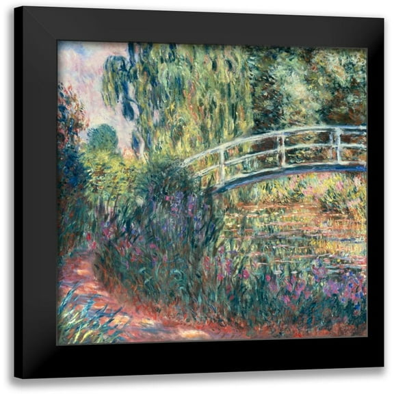 Monet, Claude 12x12 Black Modern Framed Museum Art Print Titled - Le pont japonais: bassin aux nympheas