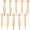 thumbnail image 1 of 10pcs Wood Wall Hooks: 3.8in Decorative Pegs Hanger - Natural Unfinished Hooks for Coats Hats & Towels - Farmhouse Entryway & Bathroom Organizer, 1 of 3