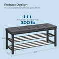 thumbnail image 4 of Rectangular Steel Indoor Shoe Bench with 2 Shelves, Storage & Seat,Dark Gray and Black, 4 of 6