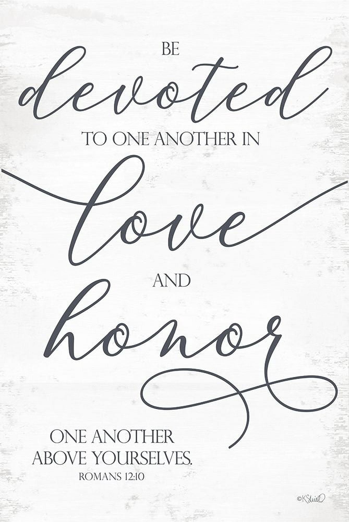 Sherrill, Kate 11x14 White Modern Wood Framed Museum Art Print Titled - Devoted to Love and Honor