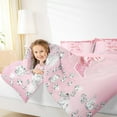 thumbnail image 3 of jejeloiu Personalized Gifts Diamond King Size Comforter Sets,Bowtie Letter K Bedding Comforter Set,Pink Sequin Print Bedding Set For Children,Lightweight Room Decoration Reversible,3-Piece, 3 of 7
