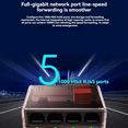 thumbnail image 3 of Commutateur Réseau Gigabit 1000Mbps RJ45 Adaptateur Hub LAN Répartiteur Internet Auto /MDIX Commutateur Ethernet pour Routeur Wifi, 1 * Commutateur Réseau 1 * Câble USB, Gris Transparent, 3 of 8