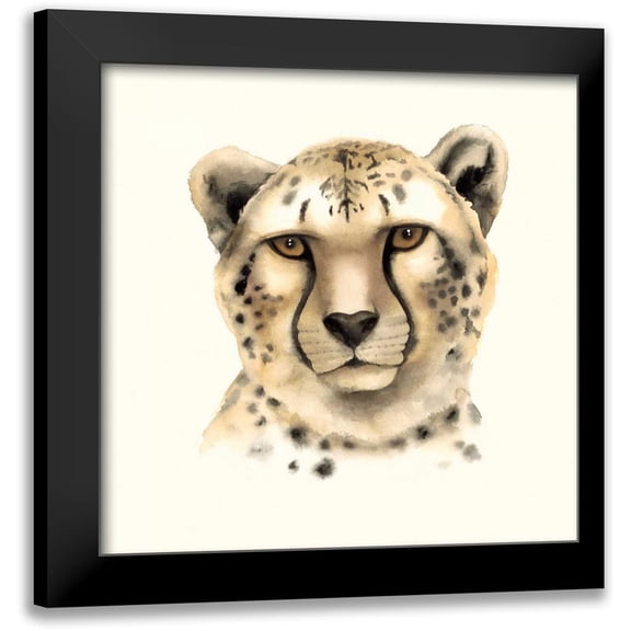 Popp, Grace 12x12 Black Modern Framed Museum Art Print Titled - Safari Cat IV
