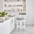 thumbnail image 4 of Alaterre Furniture Hanover Swivel Low Back Counter Height Bar Wood Stool, White and Gray, 4 of 14