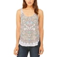 thumbnail image 1 of Trippy Owl Mandala Vintage Juniors Flowy Side Slit Tank Top Multi X-LG, 1 of 2
