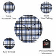 thumbnail image 5 of Wall Clock Blue Black Buffalo Plaid Clocks PVC Silent Non-Ticking Battery Operated Decorative Check Stripe Round Clock for Home Living Room Kitchen Bedroom Office School Wall Decor 14 Inch, 5 of 9