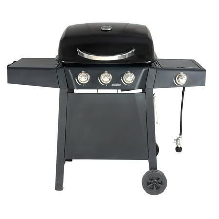 RevoAce 3-Burner Gas Grill with Side Burner, Black,