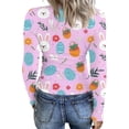 thumbnail image 4 of Long Sleeve Shirts for Women Crewneck Basic T-Shirts Casual Camouflage Slim Fit Stretch Women's Tops, 4 of 6