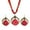 Red, variant on rygai 2Pcs/Set Bohemian Unique Carved Round Earrings Necklace Set Multilayer Beads Chain Pendant Necklace Hook Earrings Jewelry Gift,Beige