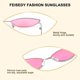 thumbnail image 3 of -PinkGafas de sol de diseñador de moda Diseño de templo de arco con forma de pétalos pequeños retro B2298, 3 of 4
