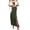 Army Green, variant on Women's Strapless Split Maxi Dress Sleeveless Solid Floral Pattern With Slit Maxi Ninety five% Polyester Five% Spandex