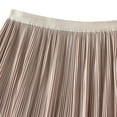thumbnail image 2 of SWSMCLT Women's Long Skirt Elegant Mid Rise Winter Casual Elastic Calf Length Pleated Elastic Waist Apricot X-Small-Large, 2 of 4