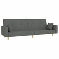 thumbnail image 2 of vidaXL Canapé-Lit 2 Places avec Pouf Tissu Gris Foncé, 2 of 5