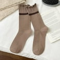 thumbnail image 2 of Rohuuque Women's Crew Socks Long Knit Cotton Slouchy Socks for Girls Ladies Free Size Coffee, 2 of 4
