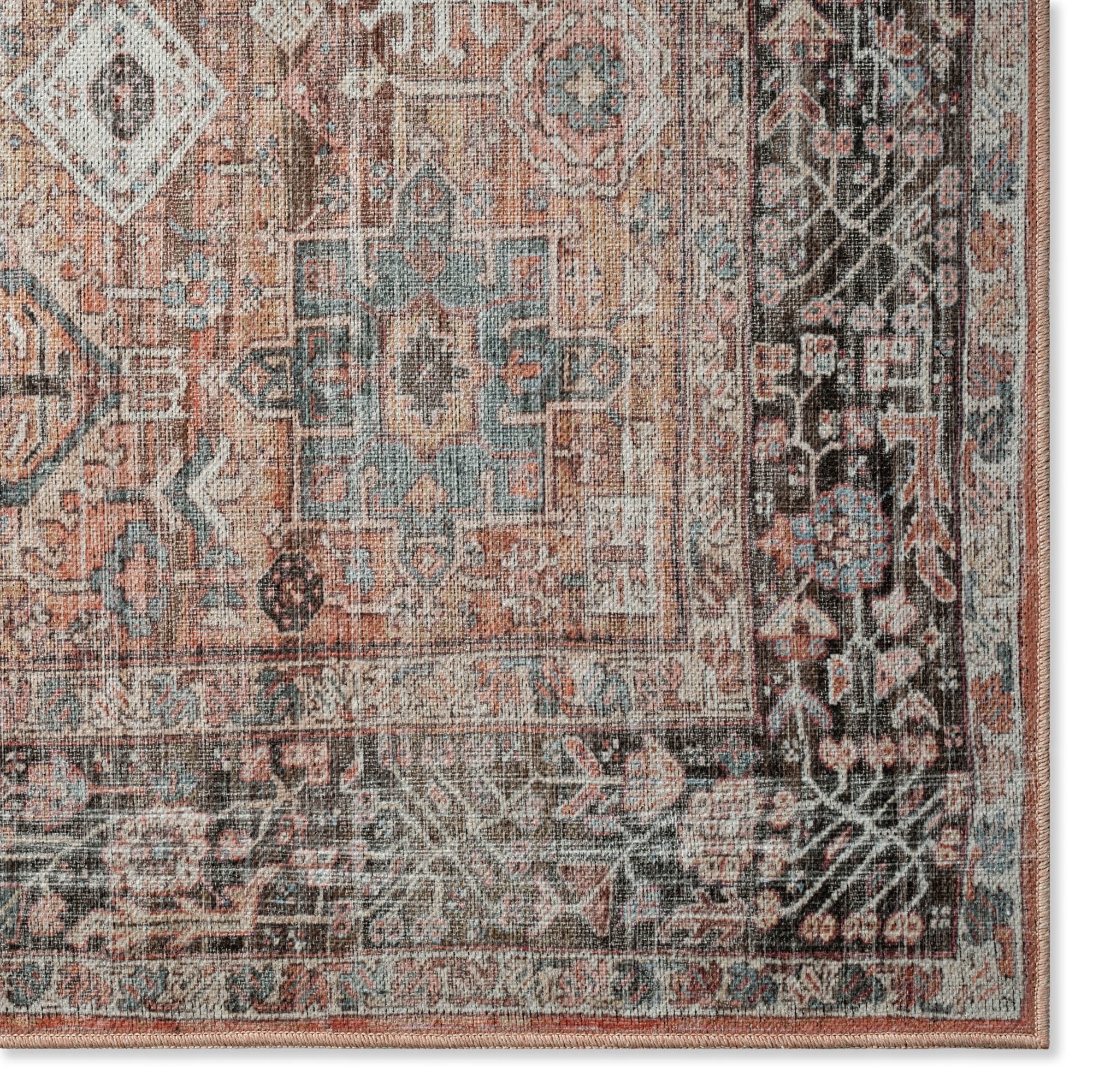 Everwash™ Callaghan Eve Southwestern Medallion Machine Washable Area Rug, Warm Rust, 6'6"x9'2"