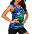 thumbnail image 2 of Womens Workout Tank Tops, Colorful Stained Glass Crocodile Racerback Tank Tops Quick Dry Vest Sleeveless Athletic Yoga Gym, 2 of 7
