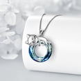 thumbnail image 2 of Cat Necklace 925 Sterling Silver Cat Pendant Blue Crystal Jewelry Gifts for Women, 2 of 6