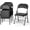 Black, variant on 4 Pack Leather Chair | Foldable & Stackable | 350 lbs Capacity Steel Frame Seats for Indoor or Outdoor | Commercial Use Events Wedding Party Events Bulk Picnic Kitchen Dining - White