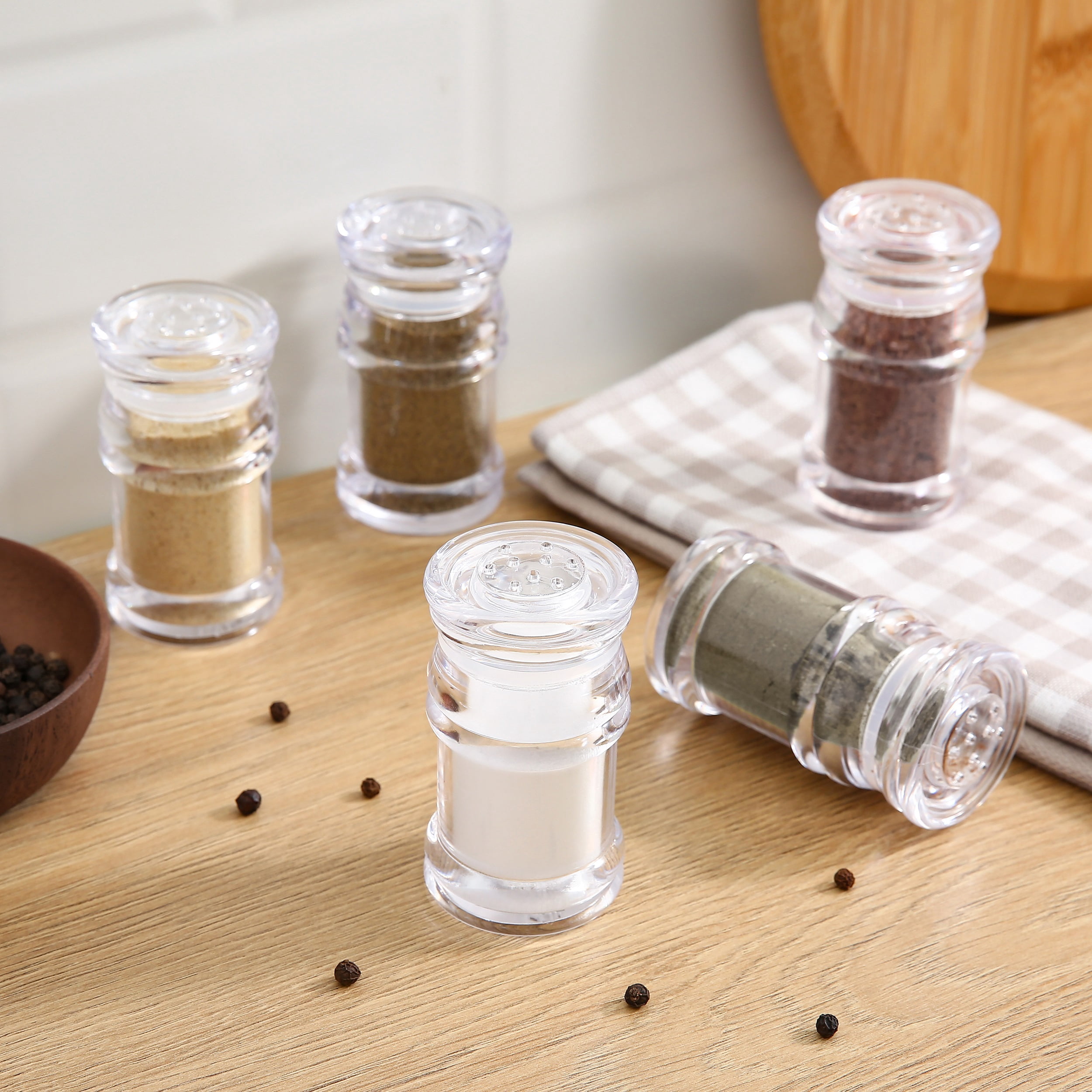 Mainstays Salt & Pepper Shaker, Clear, Ideal Use for Seasoning Storage and Serving