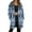Blue, variant on Luwomo Womens Jackets Longline Christma Festive Animal Graphic Long Sleeve Hooded Drawstring Winter Cozy Lined Full Zip Outerwear Blouses Black,L