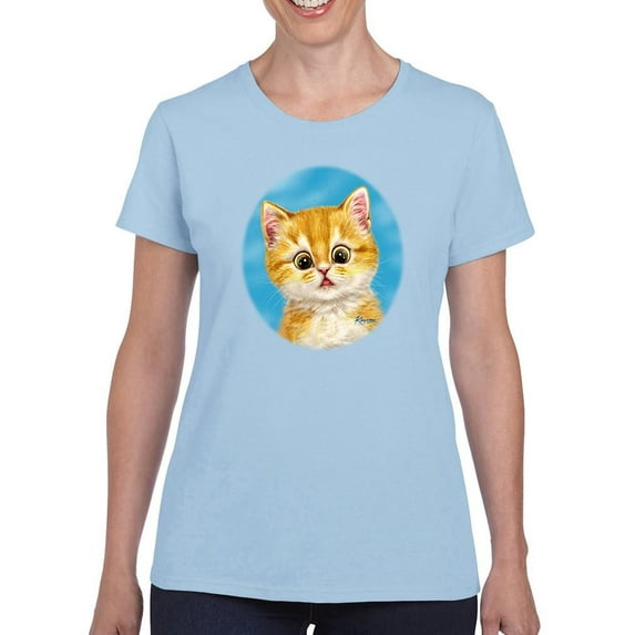 Shocked Cat T-Shirt Women -Kayomi Harai Designs, Female Small