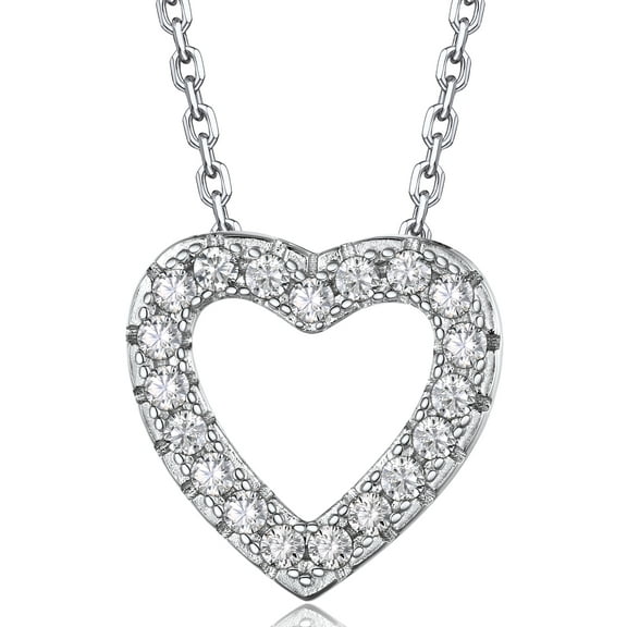 MomentWish Heart Necklace, 1Carat Moissanite Love Necklace for Women, D Color VVS1 Moissanite 925 Sterling Silver Necklace Wedding Birthday Gifts for Her