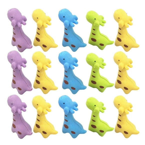 Giraffe Shaped Detachable Erasers for Kids Made of TPR Material 15 Pcs Multi Color