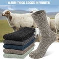 thumbnail image 2 of KOITHOT 5 Pairs Wool Socks for Men, Thick Soft Knit Vintage Boot Crew Socks, 2 of 6