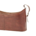 thumbnail image 5 of DecMode 12" Brown Leather Handmade Curved Box Style Single Slot Magazine Holder with Buckle Handles, 5 of 14
