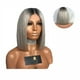 thumbnail image 3 of Peluca Recta De Bob Corto Peluca De Bob Sintético Ajustable Peluca De Cabello Humano Recto Gris Con Papel De Respaldo De Red Para El Cabello Para Mujeres Regalo De Uso Diario Cateissary CE002335-00, 3 of 6