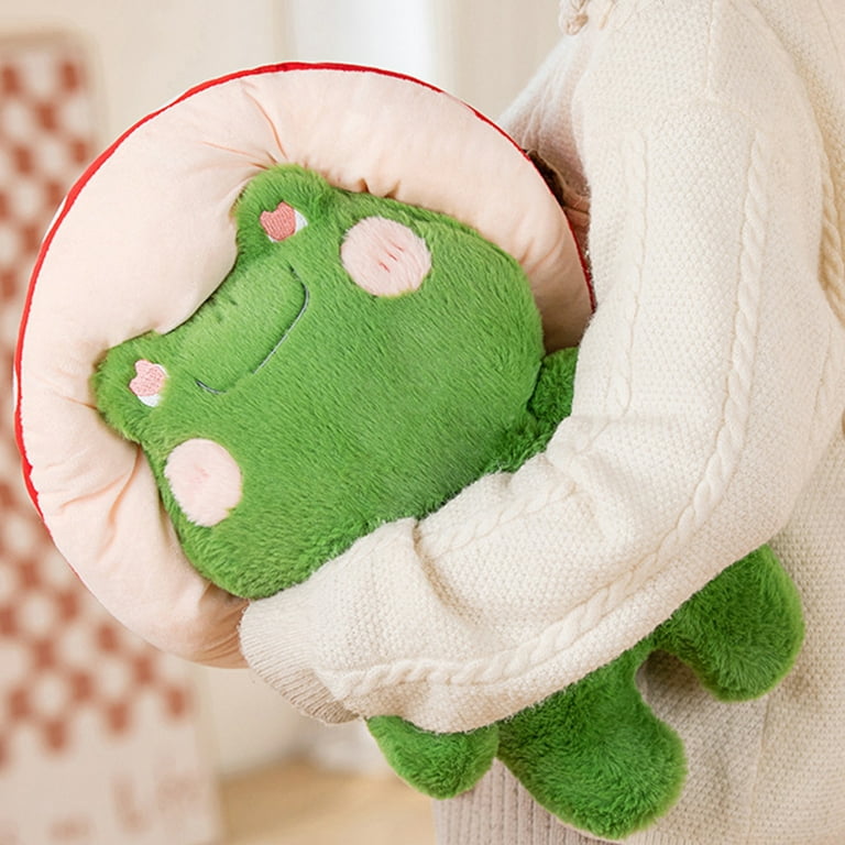 Reheyre Frog Plush Toys, Cute Frog with Red Mushroom Hat Stuffed Animals, Kawaii-Plushies Gift for Kids Girls Adults Valentines Birthdays Gift