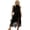 Black, variant on Womens Summer 2 Piece Outfits Sleeveless Mock Neck Lace Patchwork Vest Tops and Irregular Hem Long Skirt Set