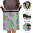 thumbnail image 3 of 50L Extra Large Popup Hamper Collapsible Laundry Basket With Zippered Lid 15.7x18.5in Leafs Vector Illustration, 3 of 7