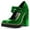 Green, variant on Women Lovely Round Toe Platform Mary Jane Pumps Chunky High Heel Double Strap Shoes Prom Evening Daily Size 5 Red