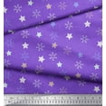 thumbnail image 3 of Soimoi Purple Cotton Voile Fabric Snow Flakes & Star Print Fabric by Yard 42 Inch Wide, 3 of 3