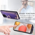 thumbnail image 5 of Cutyskin Premium PU Leather Back Case for Samsung Galaxy A12 5G, 360 Rotatable Ring Kickstand Zipper Purse Magnetic Buckle Card Slots Durable Fashionable Wallet Phone Case for Galaxy A12 5G, Purple, 5 of 9