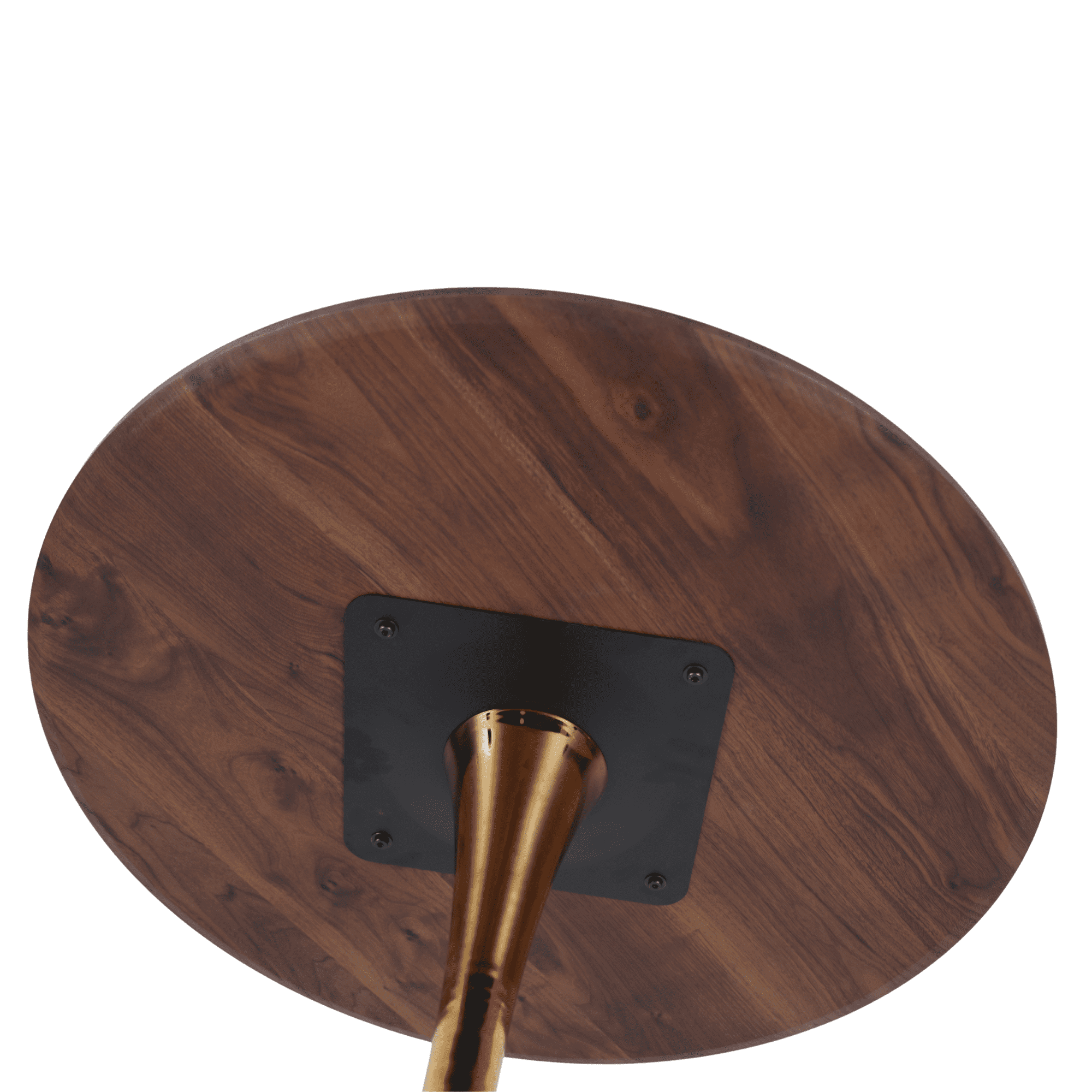 Euroco 31.5" Round Dinning Table for 4,Modern Kitchen Table with Metal Pedestal Base & Tulip Design for Dining, Tea & Lounge,Sturdy Base,Walnut