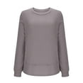 thumbnail image 5 of Kaemgyyd Long Sleeve Shirts for Women Loose Fit Fall Casual Tops Fashion Clothes Thick Warm Solid Color Crewneck Pullover S-Xl, 5 of 6