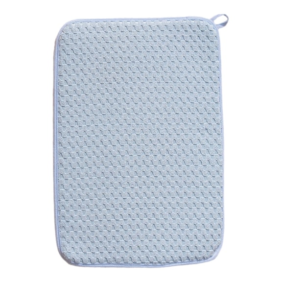 Dish Drying Mat Large Size 24 X 17 Inch Absorbent Microfiber Drain Rack for Kitchen Counter Countertops with Pinstripe Design