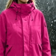thumbnail image 7 of Liuinsasek Womens Windbreaker Waterproof Raincoat Long-Sleeve Solid Color Zipper Hooded Large Pocket Jacket for Outdoor Mountain Climbing Hiking Skiing Jacket, 7 of 7