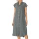 thumbnail image 2 of mfyjkho Vestidos para mujer, Vestido informal de verano con botones y cuello en V, manga corta, para mujer Vestidos festivos para mujer xl, 2 of 6