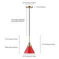 thumbnail image 5 of Evelyn&Zoe 8" Poppy Red/Brass Metal Pendant, 5 of 7