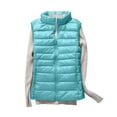 thumbnail image 3 of DBAIXID Women’s Packable Puffer Vest Sleeveless Lightweight Hooded Full Zip Warm Winter Puffy Vest Jacket Coat 2024 Turquoise 3XL, 3 of 4
