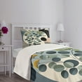thumbnail image 2 of Ambesonne Eucalyptus Leaves Quilted Bedspread Set 2 Pcs, Cold Mid Century, Twin Size, Black Blue Grey and Green, 2 of 4