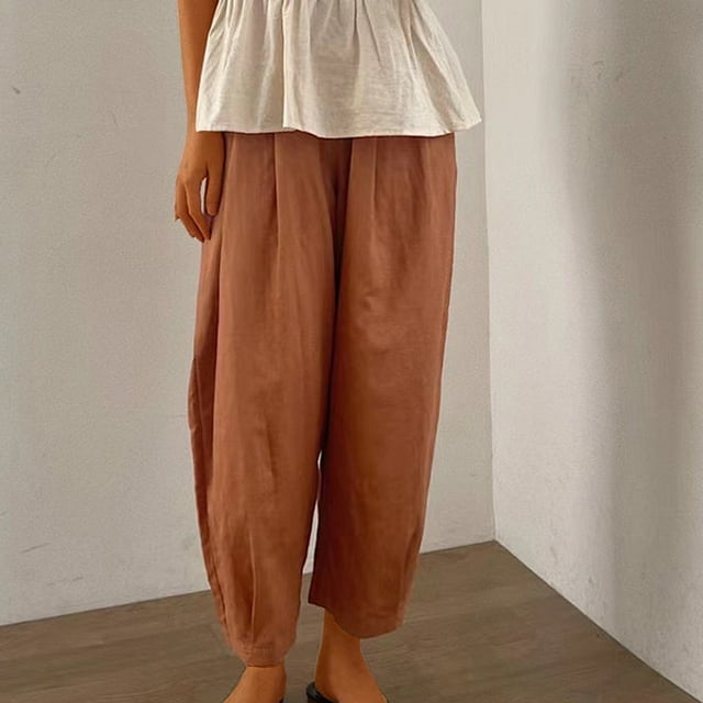 LOVZFMLL Combinaison pour Femme, Imprimée d'Été Sans Manches, Dos Nu, Ample, Longue, Orange, G